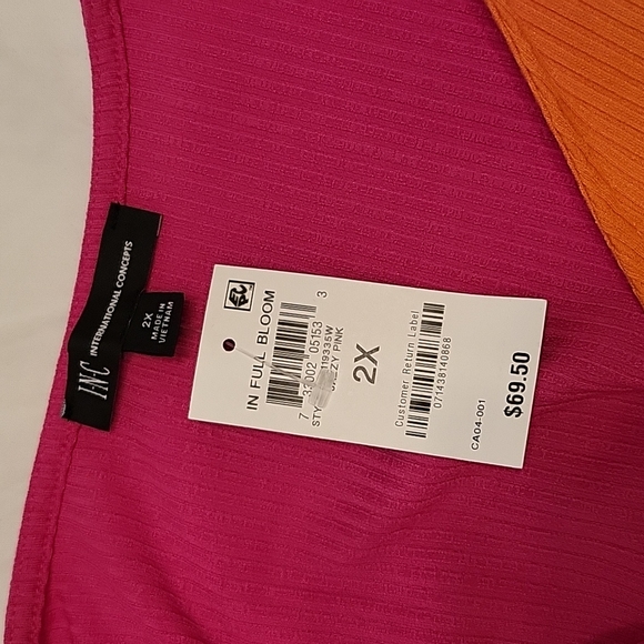 INC ribbed color block sweater - Picture 4 of 5